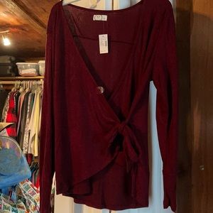 Maurices lightweight faux wrap sweater, Xlarge NWT